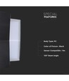 Applique murale LED 7W, noir - 700lm, blanc chaud, carrée, source lumineuse incluse