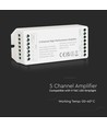 Amplificateur LED 5 canaux pour 12V/24V - 15A, blanc, pour rubans LED RGB+W / RGB / monocolore