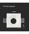 Spot encastrable GU10 en plâtre, carré - Blanc, peut être peint, sans source lumineuse, 10x10 cm