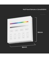 Panneau mural télécommande WiFi RGB+W 4 zones, 3V - 86x86mm, blanc, 4 zones, dimmable, RF 2.4GHz