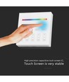 Panneau mural télécommande WiFi RGB+W 4 zones, 3V - 86x86mm, blanc, 4 zones, dimmable, RF 2.4GHz