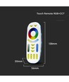 Télécommande tactile pour rubans LED RGB+CCT - 4 zones, blanc, contrôle tactile