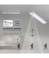 Lampe de placard LED 30cm 1,5W avec détecteur PIR - 5V, 110lm, 4000K, rechargeable, argent, montage magnétique