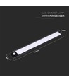Lampe d'armoire 2W - LED, capteur PIR, 4000K, noir, IP20