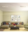 Triple spot encastrable GU10 en plâtre - Carré, blanc, sans source lumineuse, perçage : 285x105mm