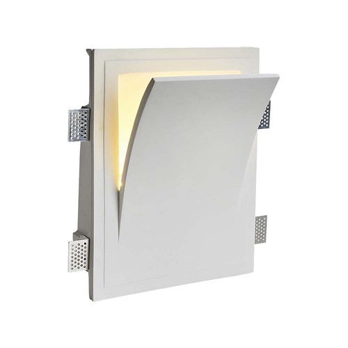 Applique murale en plâtre E14 - Blanc, 25,5 x 31,5 cm, intérieur, sans source lumineuse