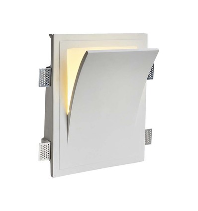 Applique murale en plâtre E14 - Blanc, 25,5 x 31,5 cm, intérieur, sans source lumineuse