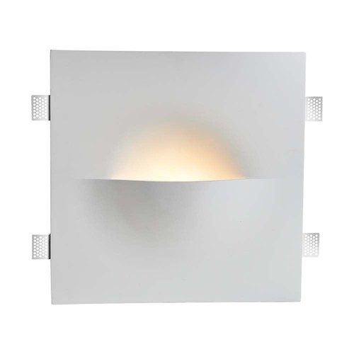 Applique murale en plâtre G9 - Carrée, blanc, sans source lumineuse