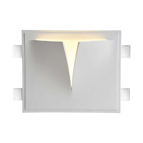 Applique murale en plâtre G9 - Blanc, 31x26cm, sans source lumineuse, IP20 intérieur
