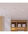 Double spot encastrable GU10 en plâtre - Rond, blanc, peut être peint, IP20 intérieur, sans source lumineuse