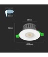 Spot encastrable LED 5W/8W, fire-rated - 830lm, IP65, dimmable, CCT, 60 degrés, finition blanc/noir/chrome