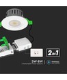 Spot encastrable LED 5W/8W, fire-rated - 830lm, IP65, dimmable, CCT, 60 degrés, finition blanc/noir/chrome