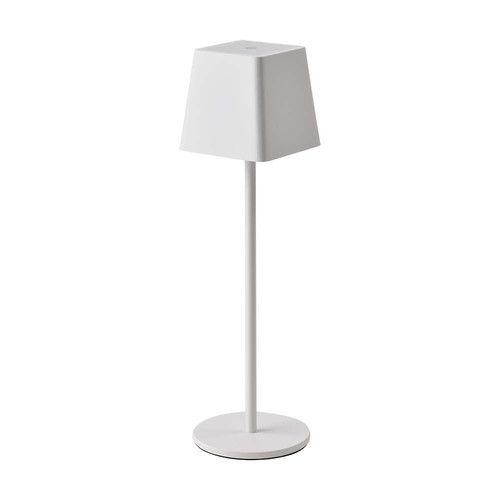 Lampe de table LED rechargeable intérieur/extérieur - Blanc, tactile dimmable, IP54, lumière blanche chaude
