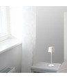 Lampe de table LED rechargeable intérieur/extérieur - Blanc, tactile dimmable, IP54, lumière blanche chaude