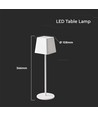 Lampe de table LED rechargeable intérieur/extérieur - Blanc, tactile dimmable, IP54, lumière blanche chaude