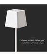 Lampe de table LED rechargeable intérieur/extérieur - Blanc, tactile dimmable, IP54, lumière blanche chaude