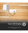 Lampe de table LED rechargeable intérieur/extérieur - Blanc, tactile dimmable, IP54, lumière blanche chaude