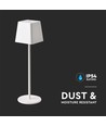 Lampe de table LED rechargeable intérieur/extérieur - Blanc, tactile dimmable, IP54, lumière blanche chaude