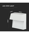 Applique murale LED 3W pour escaliers - IP65, blanc, 15,4x15,1 cm, spot encastrable pour marches