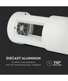 Lampe de jardin / applique LED 10W, 25cm - IP65, corps blanc, 1000lm, 6400K, extérieur