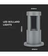 Applique murale LED 10W - 3000K, gris, 25cm