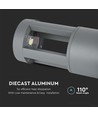 Applique murale LED 10W - 3000K, gris, 25cm