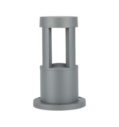 Lampe de jardin / borne LED 10W, 25cm - IP65, 6400K, gris, extérieur
