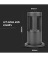 Lampe de jardin LED noire 10W, 25cm - 100lm/W, IP65, 110 degrés, 230V