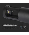 Lampe de jardin LED noire 10W, 25cm - 100lm/W, IP65, 110 degrés, 230V