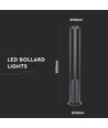 Borne LED 10W / luminaire de jardin, 80cm, IP65 - 1000lm, noir, blanc froid, extérieur