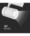 Spot sur rail triphasé 35W - 24 degrés, 6400K, blanc, COB LED, tracklight 4 fils