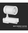 Spot sur rail triphasé 35W - 24 degrés, 6400K, blanc, COB LED, tracklight 4 fils