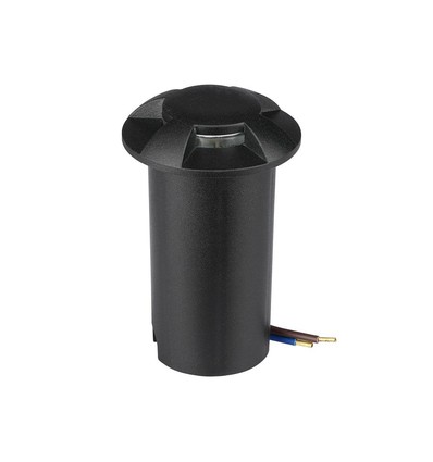 Spot encastrable de sol LED 1W - 6400K, noir, 12V
