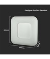 Suspension LED carrée 26W, CCT dimmable - 2500lm, 30x30cm, télécommande incluse, changement de couleur 3-en-1