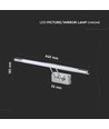 Applique tableau/miroir 64cm 12W LED - Chrome, 3000K, orientable, source incluse