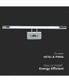 Applique tableau/miroir 64cm 12W LED - Chrome, 3000K, orientable, source incluse