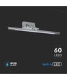 Applique tableau/miroir 64cm 12W LED - Chrome, 3000K, orientable, source incluse