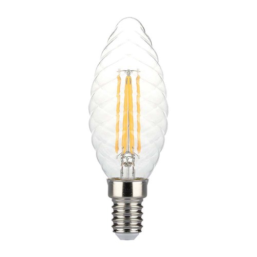 Ampoule LED E14 4W dimmable - Twisted candle filament, 350lm, blanc chaud