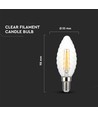 Ampoule LED E14 4W dimmable - Twisted candle filament, 350lm, blanc chaud