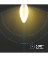 Ampoule LED E14 4W dimmable - Twisted candle filament, 350lm, blanc chaud