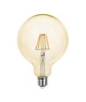 Ampoule LED filament E27 12W G125 - Verre ambré, 2200K, 1350lm, angle 300°