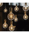 Ampoule LED filament E27 12W G125 - Verre ambré, 2200K, 1350lm, angle 300°