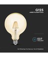 Ampoule LED filament E27 12W G125 - Verre ambré, 2200K, 1350lm, angle 300°