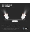 Double applique murale LED 12W - 3000K, blanc