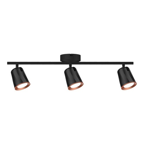 Applique murale LED noire 18W - 3000K, 3 têtes