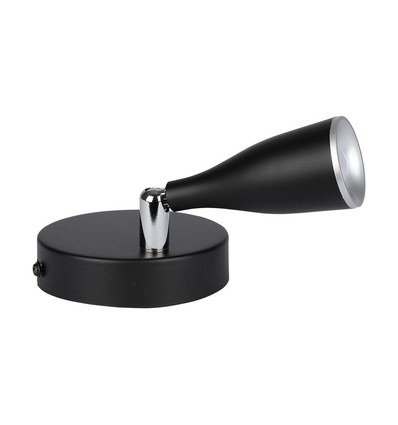 Applique murale LED 4,5W - 420lm, IP20, finition noire, source lumineuse incl.