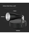 Applique murale LED 4,5W - 420lm, 4000K, IP20, noir, éclairage décoratif intérieur