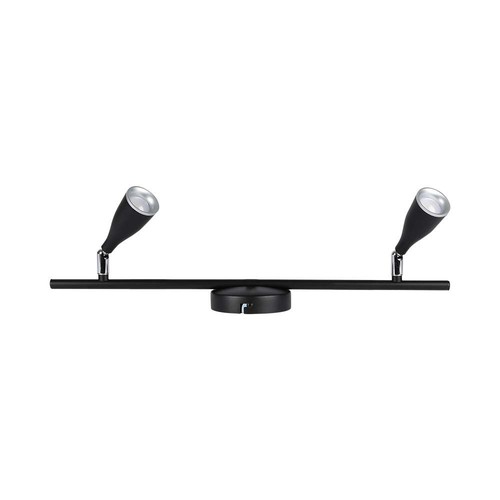 Applique murale LED 9W, noir - 4000K, 840lm, IP20, double tête, intérieur, source lumineuse incluse