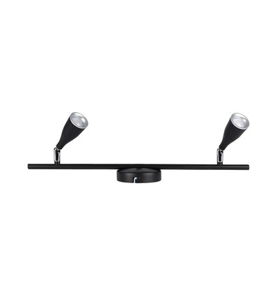 Applique murale LED 9W, noir - 4000K, 840lm, IP20, double tête, intérieur, source lumineuse incluse