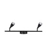Applique murale LED 9W, noir - 4000K, 840lm, IP20, double tête, intérieur, source lumineuse incluse
